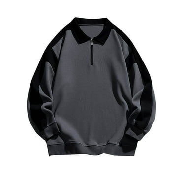 Busydd Mens Sweatshirts 1/4 Zipper Hoodies for Men Color Patchwork Lapel Long Sleeve Pullover Sweatshirt Casual Loose Oversized Pullover Tops Plus Size Sweatshirt M-4XL