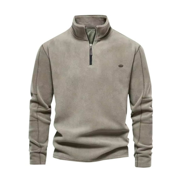 Busydd Mens Sweatshirts Solid Color Pullover Sweatshirt Quarter Zipper Hoodies for Men Long Sleeve High Neckline Sweatshirts Casual Loose Fleece Thick Jackets