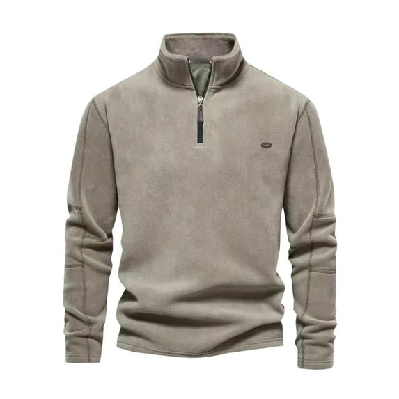 Busydd Mens Sweatshirts Solid Color Pullover Sweatshirt Quarter Zipper Hoodies for Men Long Sleeve High Neckline Sweatshirts Casual Loose Fleece Thick Jackets