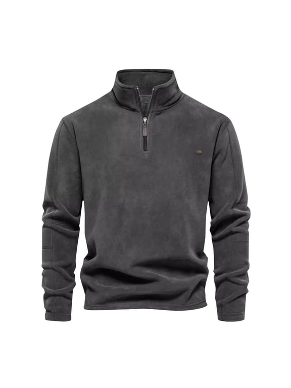 Mens Sweatshirts Solid Color Pullover Sweatshirt Quarter Zipper Hoodies for Men Long Sleeve High Neckline Sweatshirts Casual Loose Fleece Thick Jackets