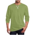 thumbnail image 1 of Busydd Mens T-Shirts Casual Solid Color Long Sleeve Tee Shirts Summer Comfy Round Neck T Shirts for Man 2XL, 1 of 5