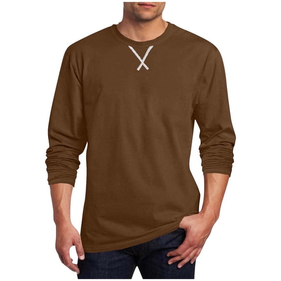 Busydd Mens T-Shirts Casual Solid Color Long Sleeve Tee Shirts Summer Comfy Round Neck T Shirts for Man M