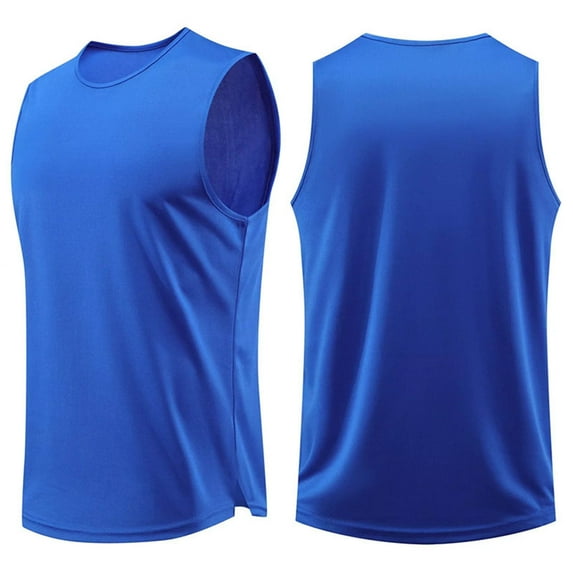 Busydd Mens Tank Top Casual Breathable Solid Color Gym Workout Tank Comfy Summer Round Neck Sleeveless Mens Undershirt XL