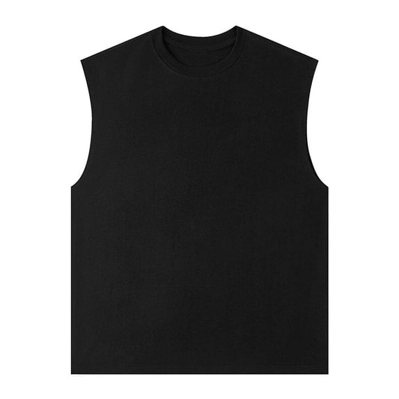 Busydd Mens Tank Top Plus Size Tops M-5XL Casual Solid Color Round Neck Gym Workout Tank Stylish Sleeveless Cotton T Shirts for Men Comfortable Breathable Oversized Summer Tops