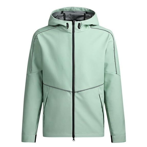 Busydd Mens Windbreaker Jacket with Hood Solid Color Zipper Sport Coats Casual Long Sleeve Windproof Rain Jacket Mens Winter Coats with Pockets S-3XL