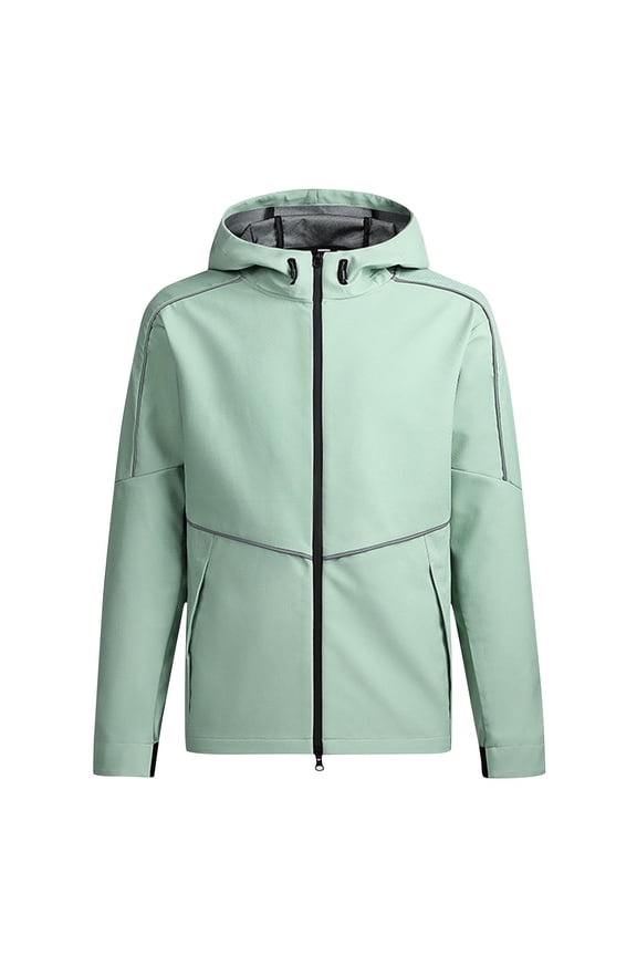 Mens Windbreaker Jacket with Hood Solid Color Zipper Sport Coats Casual Long Sleeve Windproof Rain Jacket Mens Winter Coats with Pockets S-3XL