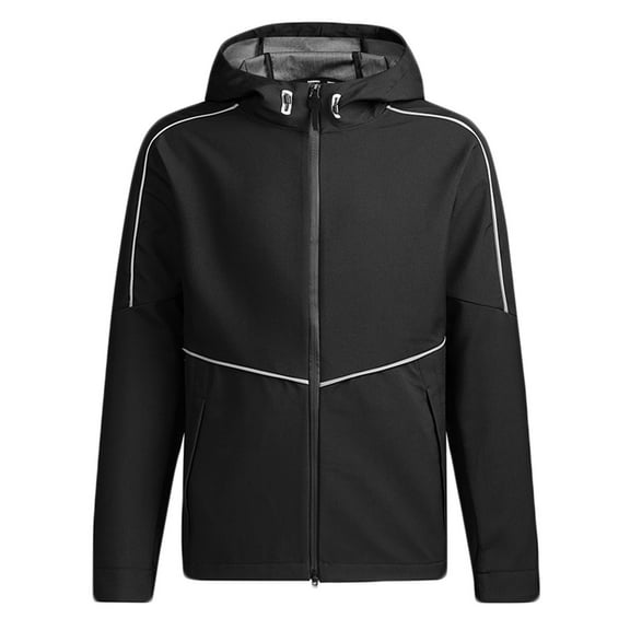Busydd Mens Windbreaker Jacket with Hood Solid Color Zipper Sport Coats Casual Long Sleeve Windproof Rain Jacket Mens Winter Coats with Pockets S-3XL