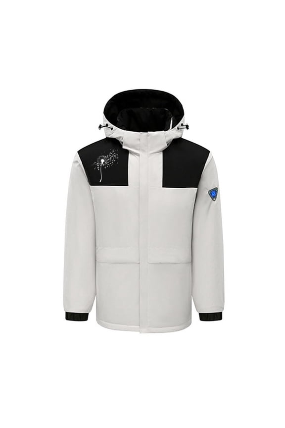 Mens and Womens Heated Jacket with 4 Heating Zones Smart USB Rechargeable Heated Coats Fashion Unisex Long Sleeve Hooded Winter Jacket Casual Zipper Pockets Warm Windbreaker Jacket