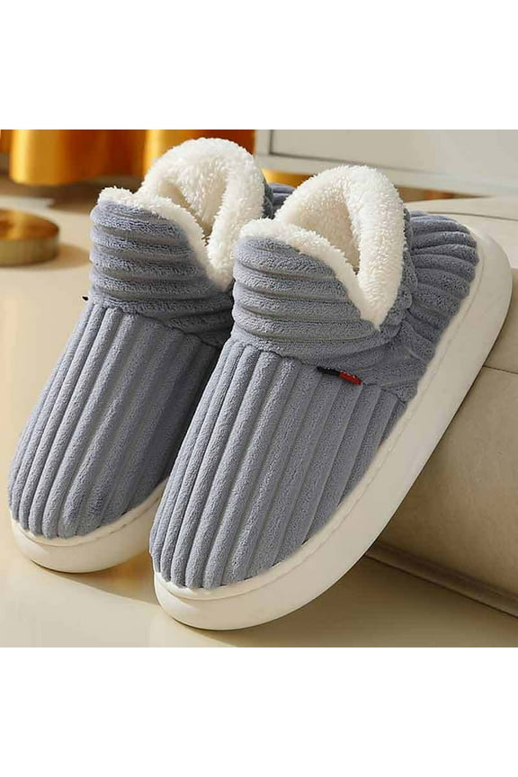 Mens and Womens Shoes Fuzzy Thermal Winter Slippers for Women Slip on Womens Winter Booties for Women Comfortable Non Slip Outdoor Home Shoes 6-7