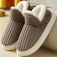 thumbnail image 1 of Busydd Mens and Womens Shoes Fuzzy Thermal Winter Slippers for Women Slip on Womens Winter Booties for Women Comfortable Non Slip Outdoor Home Shoes 7-8.5, 1 of 4
