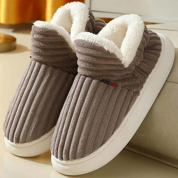 Busydd Mens and Womens Shoes Fuzzy Thermal Winter Slippers for Women Slip on Womens Winter Booties for Women Comfortable Non Slip Outdoor Home Shoes 7-8.5
