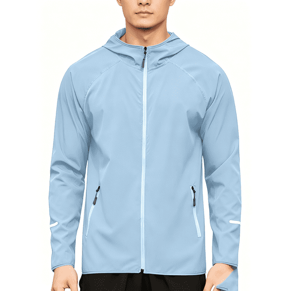 Busydd Mens Zip Up Hoodie Breathable Comfortable Workout Running Jacket Casual Solid Color Long Sleeve Jackets for Men XL