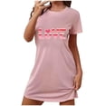 thumbnail image 1 of Busydd Nightgowns for Women Fashion Love Heart Print Valentines Dress for Women Casual Round Neck Short Sleeve Summer Dress XL, 1 of 5