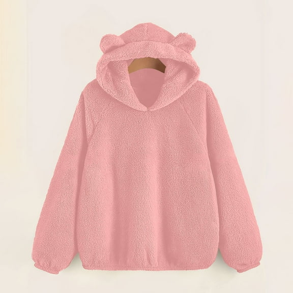 Busydd Pajamas for Women Solid Color Fleece Womens Pajamas Tops Long Sleeve Pullover Tops Casual Warm Winter Women's Sleepwear XL