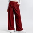 thumbnail image 1 of Busydd Pants for Women Solid Color High Waisted Dress Pants Comfortable Baggy Wide Leg Pants Casual Versatile Women's Pants with Pockets XS, 1 of 9