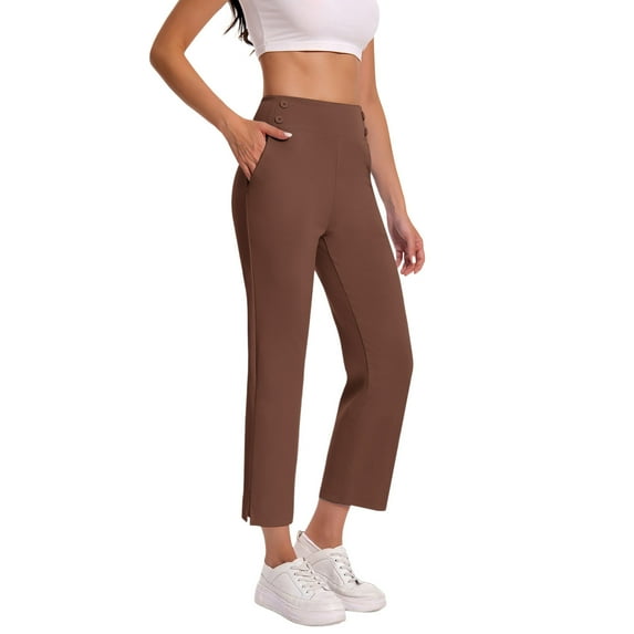 Busydd Pants for Women Stretch Solid Color Cropped Yoga Pants Comfortable Casual Womens Sweatpants XL