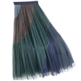 thumbnail image 1 of Busydd Pleated Skirts for Women Fashion A Line High Waisted Maxi Skirt Casual Flowy Solid Color Mesh Long Skirts Free Size, 1 of 7