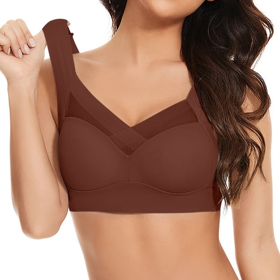 Busydd Plus Size Bras for Women for Large Bust Solid Color High Support Push Up Bra No Underwire Seamless Everyday Underwear Comfy Lift Wireless Bralettes