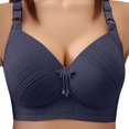 thumbnail image 1 of Busydd Plus Size Bras for Women Solid Color Adjustable Straps Wireless Bras Comfy Textured Everyday Women Underwear 5XL, 1 of 8