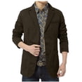thumbnail image 1 of Busydd Plus Size Jackets for Men Casual Long Sleeve Solid Color Mens Cotton Jacket Trendy Lapel Button Mens Winter Coat with Pockets L, 1 of 8