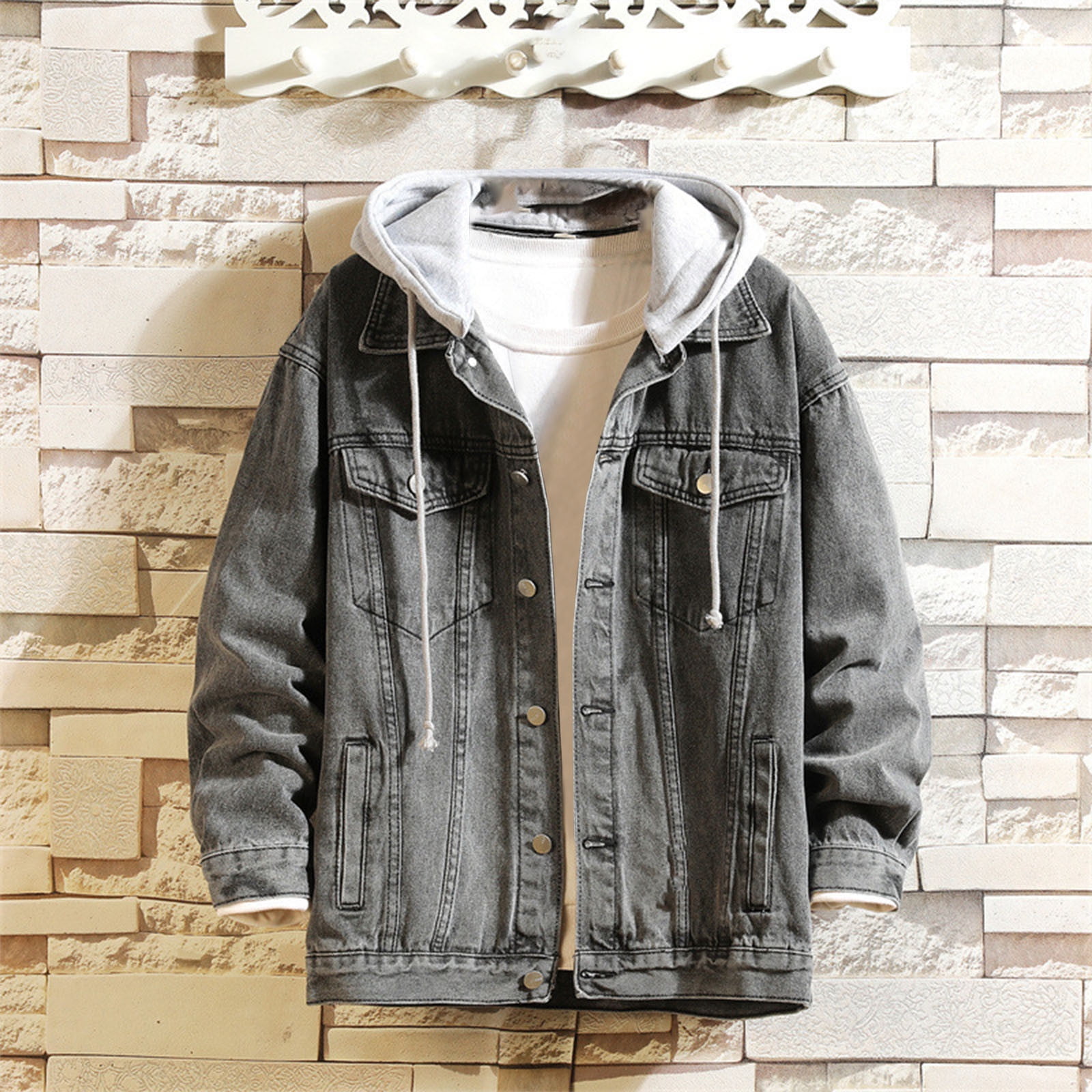 Men's Full Size Multi-Pocket Long Sleeve Hooded Jacket Plus Size main image 1