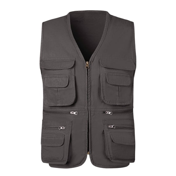 Busydd Plus Size Men's Outerwear Vests Sleeveless Zipper Outdoor Hiking Sports Coats