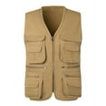 thumbnail image 1 of Busydd Plus Size Men's Outerwear Vests Sleeveless Zipper Outdoor Hiking Sports Coats Casual Comfy Cotton Solid Color Men's Vest with Pockets L, 1 of 8