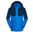 thumbnail image 1 of Busydd Plus Size Men's Winter Coats Fashion Outdoor Warm Fleece Jacket Color Block Long Sleeve Zip Up Hooded Winter Jackets for Men with Pockets 2XL, 1 of 3