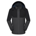 thumbnail image 1 of Busydd Plus Size Men's Winter Coats Fashion Outdoor Warm Fleece Jacket Color Block Long Sleeve Zip Up Hooded Winter Jackets for Men with Pockets L, 1 of 3