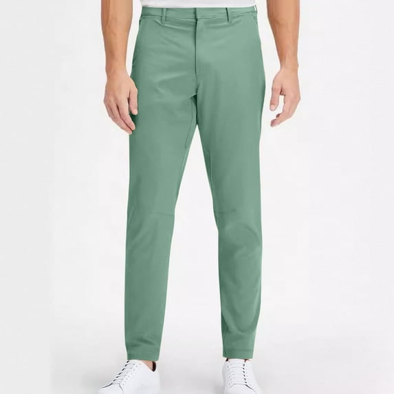 Busydd Plus Size Mens Dress Pants Solid Color Mid Rise Business Casual Pants Comfy Button Zipper Men's Pants with Pockets M