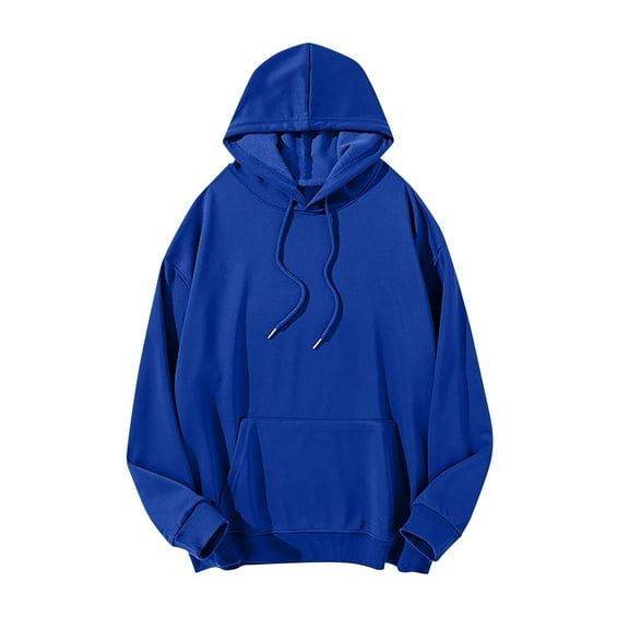 Busydd Plus Size Mens Hoodies Pullover Trendy Solid Color Hoodies for Men Casual Loose Oversized Hooded Sweatshirt Comfy Drawstring Long Sleeve Shirts for Men 2XL