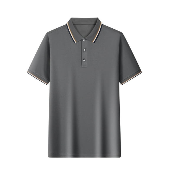 Busydd Plus Size Mens Shirts S-5XL Casual Lapel Solid Color Button Up Shirt Summer Short Sleeve Oversized Dress Shirts Comfy Breathable Golf Shirts for Men