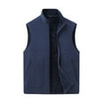 thumbnail image 1 of Busydd Plus Size Mens Vests Outerwear Comfortable Warm Fleece Vest Casual Fashion Solid Color Zipper Sleeveless Men's Vest with Pockets 3XL, 1 of 4