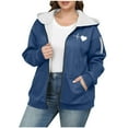 thumbnail image 1 of Busydd Plus Size Winter Coats for Women Oversized Fashion Love Heart Print Womens Fleece Jacket Casual Comfy Warm Long Sleeve Zip Up Hoodies with Pockets L, 1 of 4