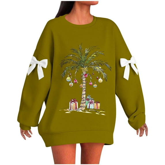 Busydd Plus Size Women's Sweatshirts Fashion Wine Glass Print Christmas Sweatshirts for Women Loose Oversized Long Sleeve Crewneck Sweatshirt L