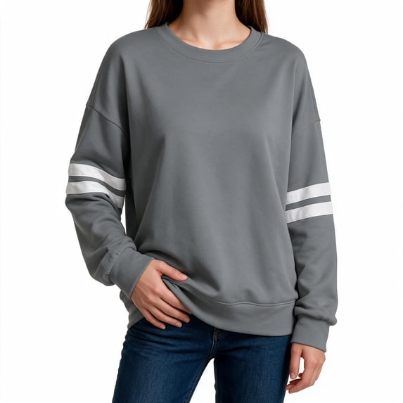Busydd Plus Size Womens Sweatshirts Fall Fashion Striped Pullover Sweatshirt Casual Oversized Crewneck Sweatshirt Comfy Loose Womens Long Sleeve Tops 3XL