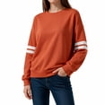 thumbnail image 1 of Busydd Plus Size Womens Sweatshirts Fall Fashion Striped Pullover Sweatshirt Casual Oversized Crewneck Sweatshirt Comfy Loose Womens Long Sleeve Tops 2XL, 1 of 6