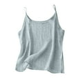 thumbnail image 1 of Busydd Plus Size Womens Tank Tops Cotton Linen Solid Color Spaghetti Strap Summer Tops Comfy Loose Oversized Tank Top for Women Round Neck Sleeveless Camisole Tops S, 1 of 6
