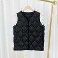 thumbnail image 1 of Busydd Puffer Vest Women Solid Color V Neck Puffer Jacket Casual Sleeveless Warm Womens Down Vest Fashion Button Thermal Winter Vest for Women 3XL, 1 of 4
