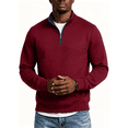 thumbnail image 1 of Busydd Quarter Zip Pullover Men with Quilted Texture Fashion Stand Collar Solid Color Long Sleeve Men's Sweatshirts L, 1 of 9
