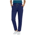 thumbnail image 1 of Busydd Scrubs Pants for Women Solid Color Multi Pockets Scrub Pants Elastic Waist Drawstring Trousers Pants L, 1 of 9