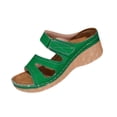 thumbnail image 1 of Busydd Slides for Women Comfortable Hook-and-Loop Strap Slip on Beach Sandals Casual Summer Open Toe Wedge Sandals 37, 1 of 9