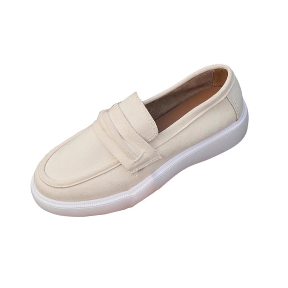 Busydd Slip on Shoes Women Comfortable Casual Closed Toe Loafers for Women Trendy Solid Color Walking Shoes 43