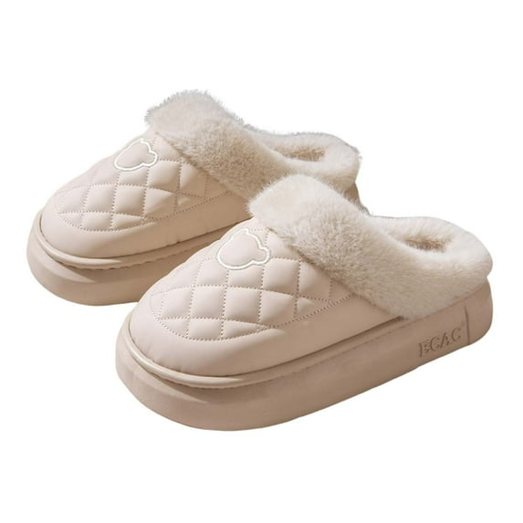 Busydd Slippers for Women and Men Unisex Cozy Warm Fuzzy Slippers Soft Lightweight House Slippers Casual Non-Slip Thick Indoor Bedroom Home Slippers Shoes
