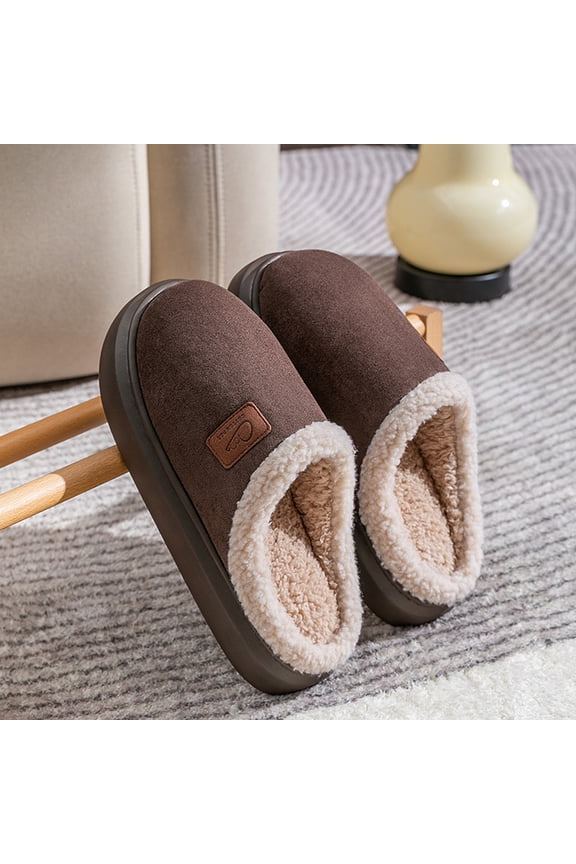 Slippers for Women Casual Comfortable Thermal Slippers for Men Indoor Fuzzy Winter Slippers for Women Round Toe Slip-on Women Shoes 9