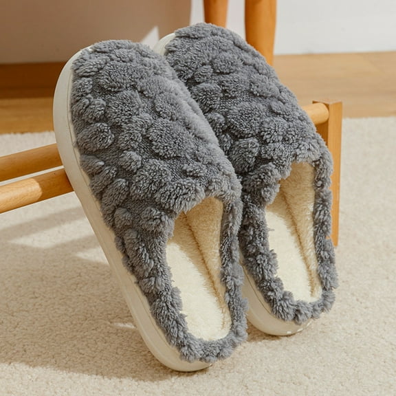 Busydd Slippers for Women Indoor and Outdoor Comfortable Closed Toe Fuzzy Slippers Trendy Casual Solid Color Bedroom House Shoes for Women 10-10.5