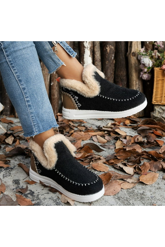 Snow Boots for Women Thermal Fuzzy Booties for Women Casual Comfortable Slip-on Womens Winter Boots Fashion Warm Snow Boots 8