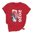 thumbnail image 1 of Busydd Soccer Print Graphic Tees for Women Fashion Holiday Short Sleeve T Shirts Summer Versatile Round Neck Women's Tops M, 1 of 7