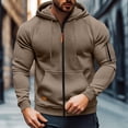 thumbnail image 1 of Busydd Sport Coats for Men Fashion Solid Color Drawstring Cargo Jackets for Men Casual Long Sleeve Zip up Hoodie Warm Comfy Fleece Jacket with Pockets 4XL, 1 of 3