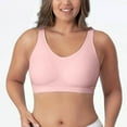 thumbnail image 1 of Busydd Sports Bras for Women Solid Color Seamless Wireless Bra Round Neck Full Figure Oversized Strapless Bra High Impact T-Shirt Bralettes for Women Comfy Breathable Everyday Underwear, 1 of 7